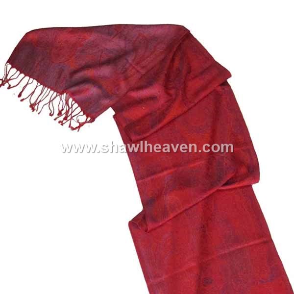 red silk scarf, muffler @shawlheaven